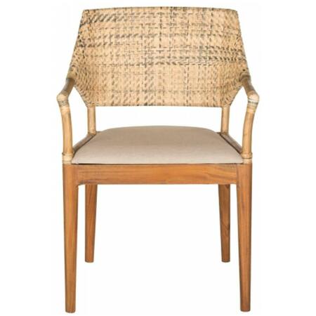 SAFAVIEH Carlo Arm Chair- Honey - 34 x 22.5 x 23 in. SEA4002A